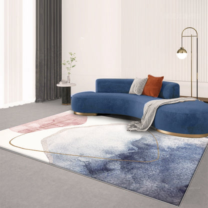 Tappeto astratto onde arancione e blu