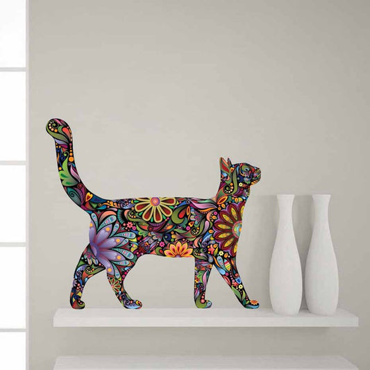 Adesivo murale Gatto in stile mandala