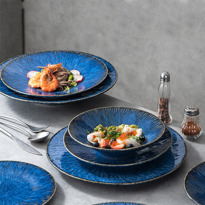 Piatto ceramica blu