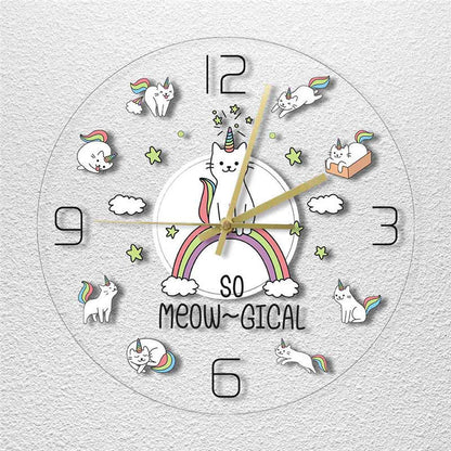 Orologio da parete Unicorni e arcobaleno