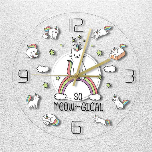 Orologio da parete Unicorni e arcobaleno