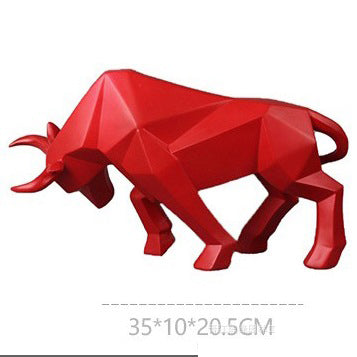 Toro rosso resina geometrico