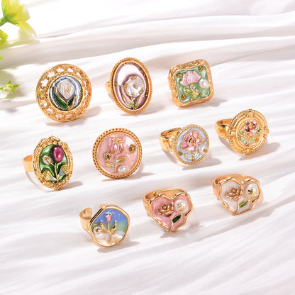 Anello perle floreali