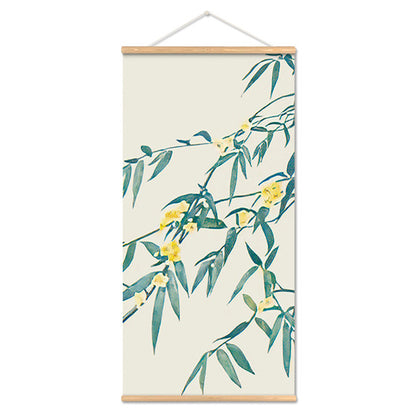 Adesivo murale Acquarello asiatico bamboo fiori