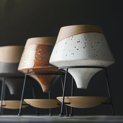 Vaso ceramica con cornice ferro