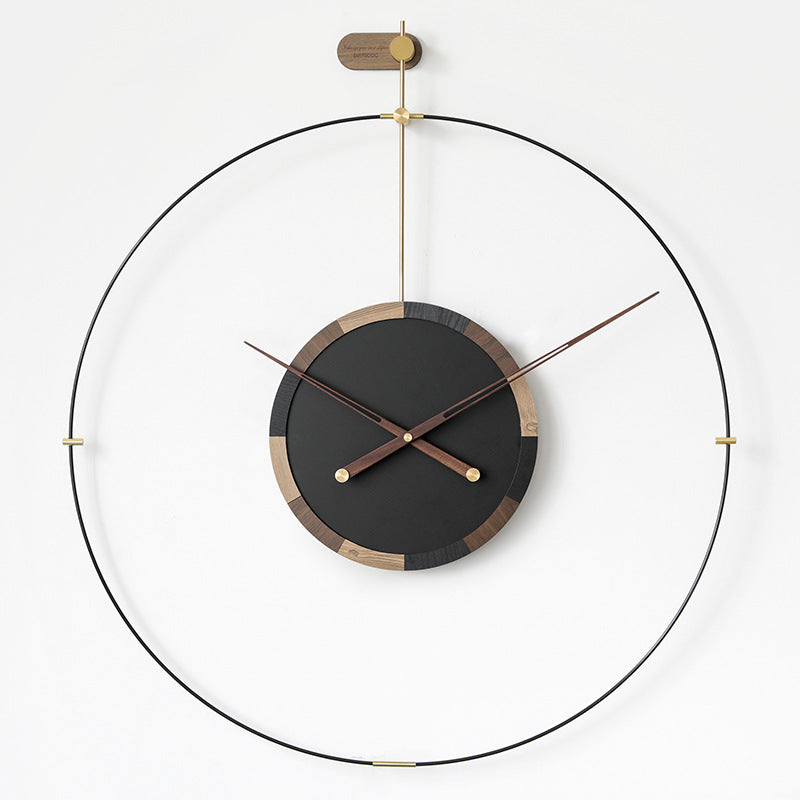Orologio da parete Cerchio nero legno