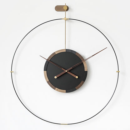 Orologio da parete Cerchio nero legno
