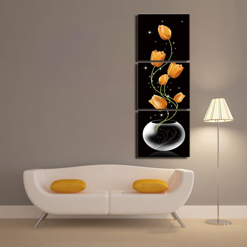 Tela tripttico fiori gialli