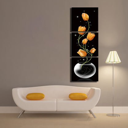 Tela tripttico fiori gialli