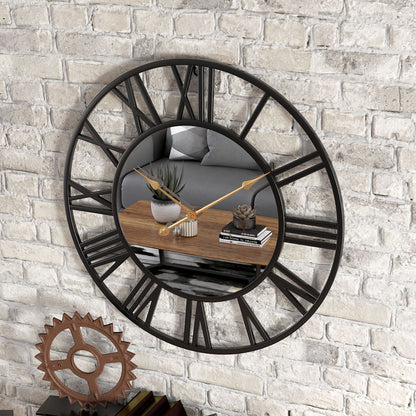 Orologio da parete Numeri romani specchio dorato