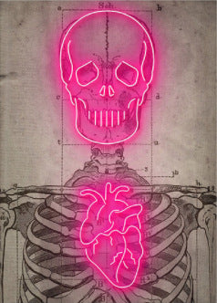 Quadro Cuore Neon Astratto