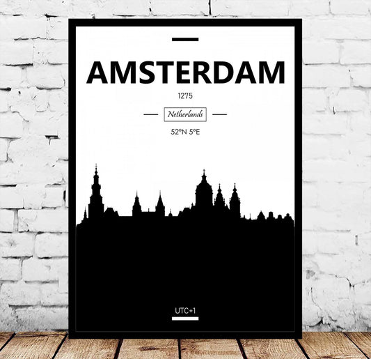 Quadro su tela Skyline di Amsterdam