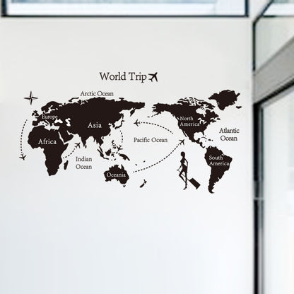 Adesivo murale Mappa del mondo con rotte di