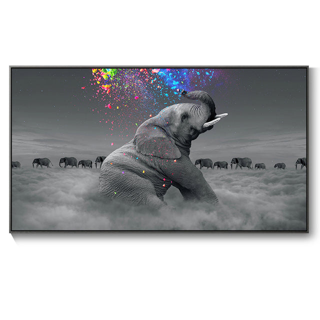 Poster elefante bianco nero
