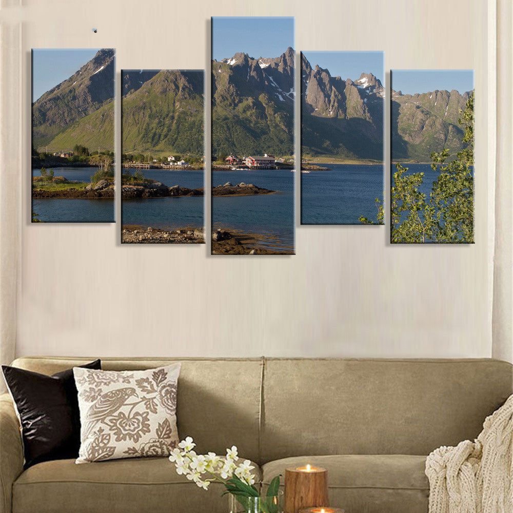 Quadro su tela Lago di montagna al tramonto