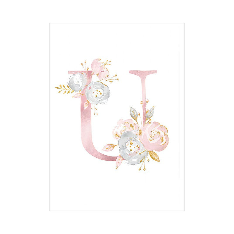 Quadro alfabeto animali rosa
