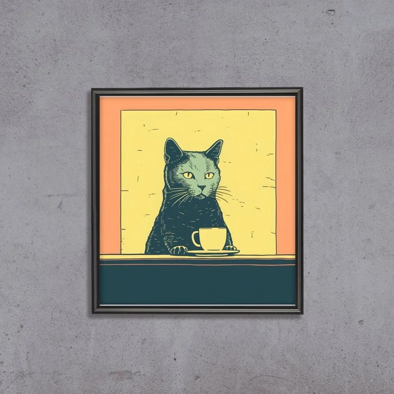 Quadro gatto retrò