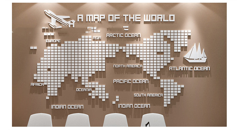 Adesivo murale mosaico mappa 3D