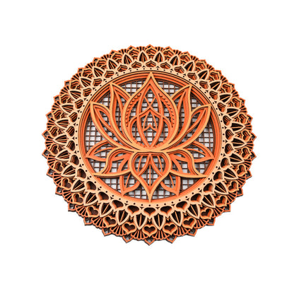 Ciondolo Legno Mandala Loto