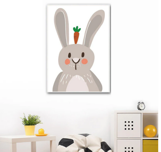 Quadro su tela Coniglio con carote
