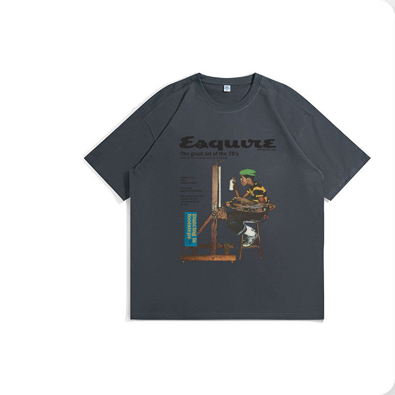 T-shirt Dipinto Retro