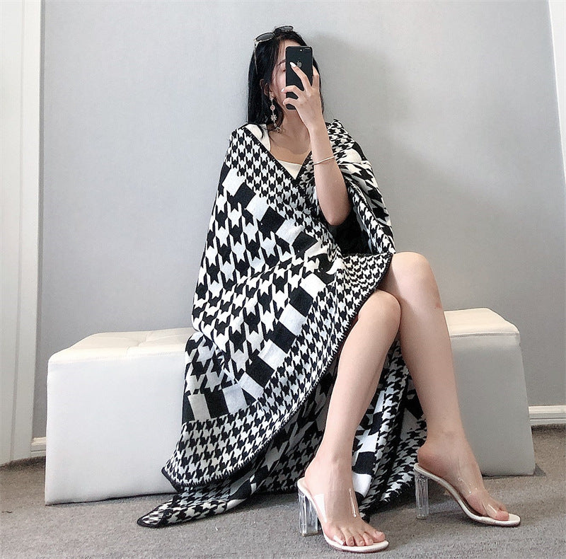 Coperta cashmere spina di pesce