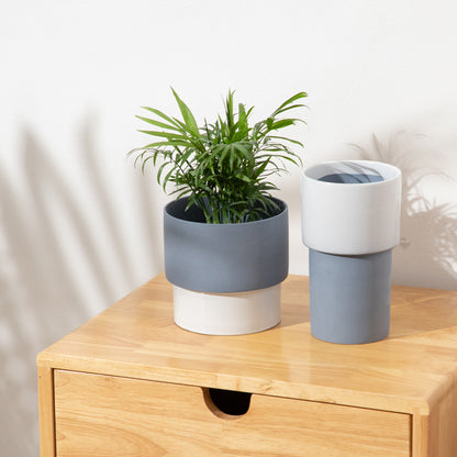 Fioriera ceramica a due livelli
