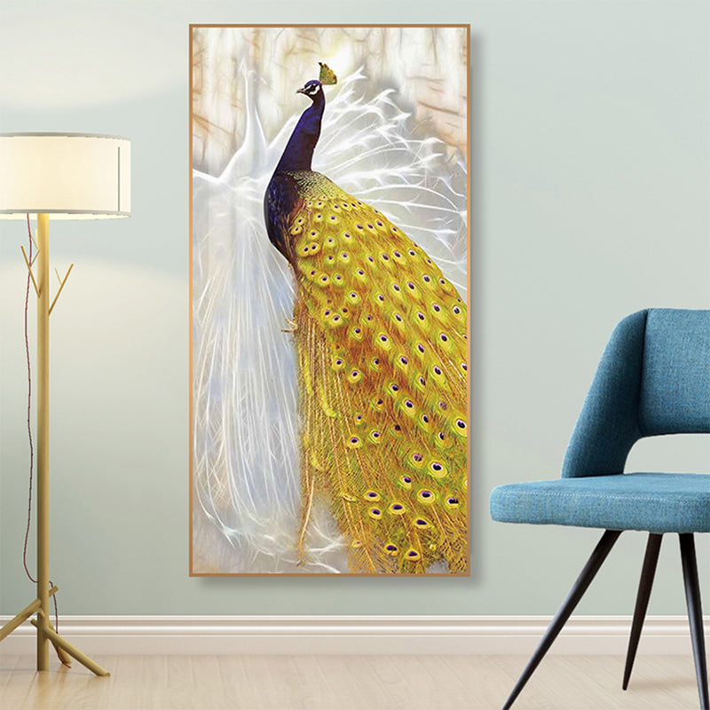 Poster Pavone blu e oro