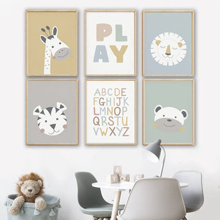 Poster Leone, zebra, orso, tigre
