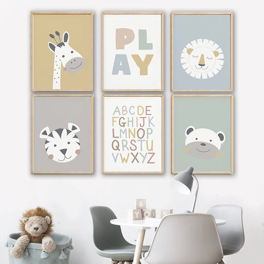 Poster Leone, zebra, orso, tigre