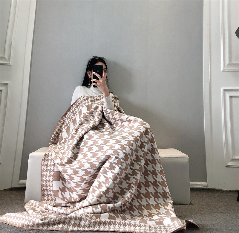 Coperta cashmere spina di pesce