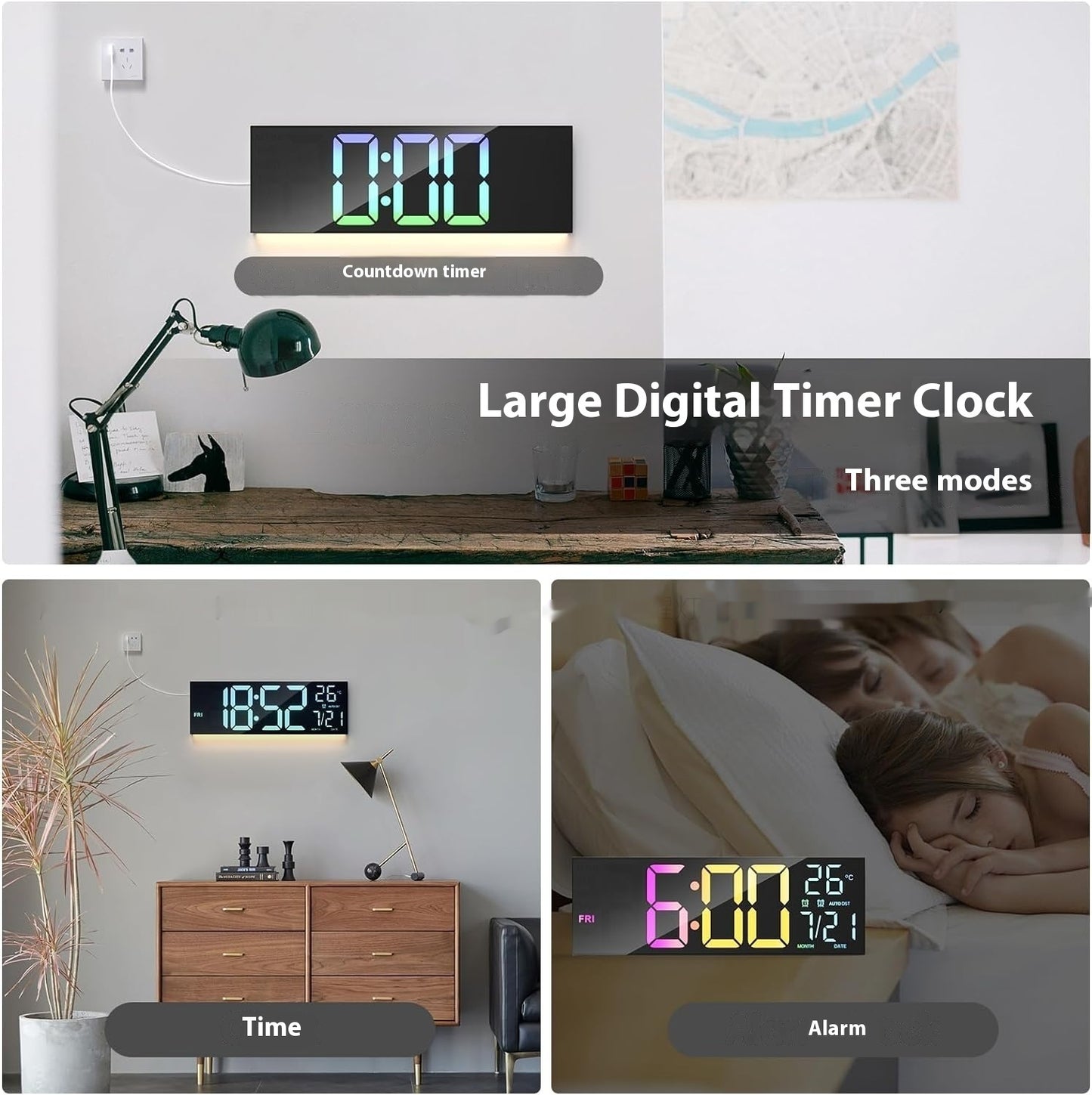 Orologio da parete LED neon