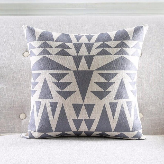 Cuscino lino righe geometriche