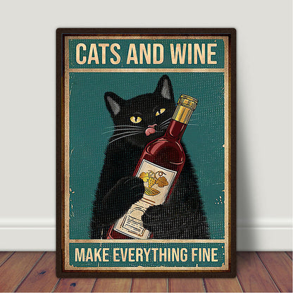 Poster Gatto e Vino