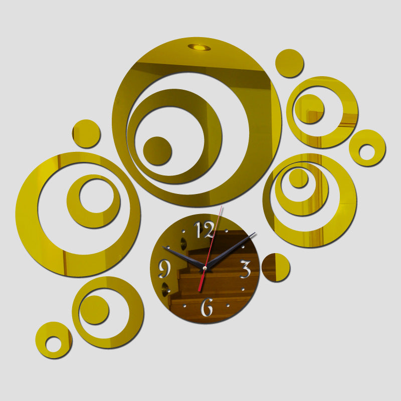 Specchio-orologio murale rotondo