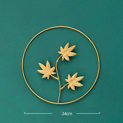 Targa in metallo Foglie di ginkgo dorate