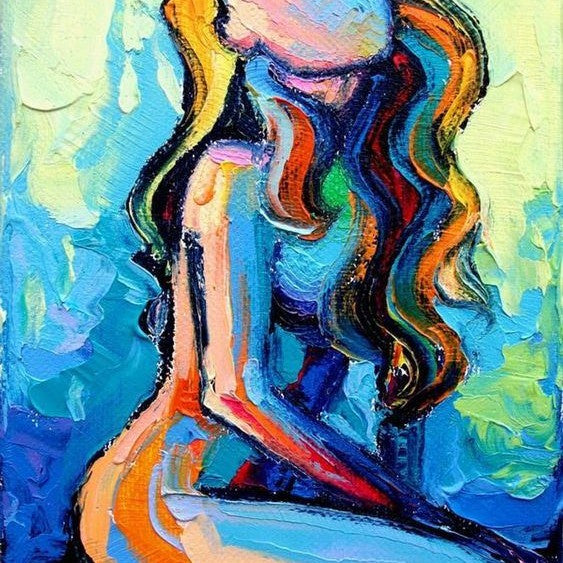 Quadro astratto figura femminile