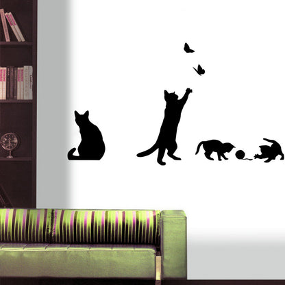 Sticker gatto farfalle