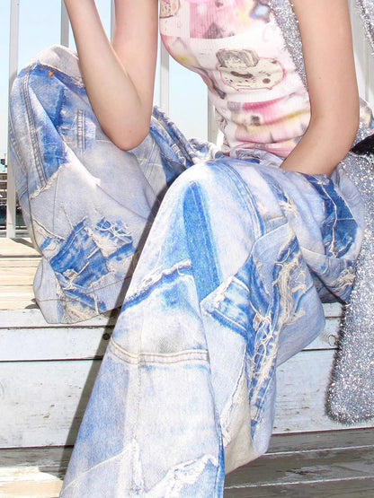 Pantaloni fiore vintage