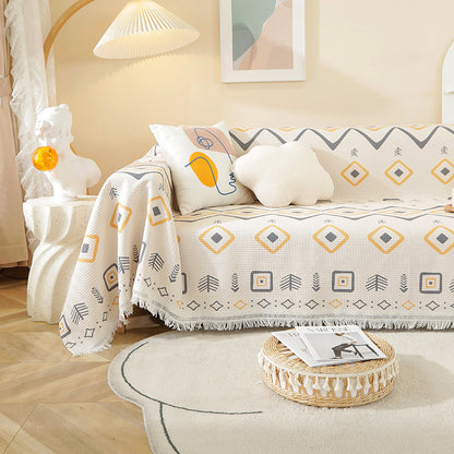 Plaid divano beige pattern geometrico
