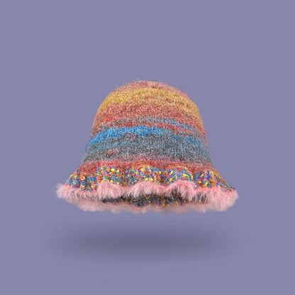 Berretto lana righe arcobaleno