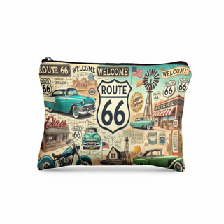 Pochette Route 66 in lino - 24×18 cm
