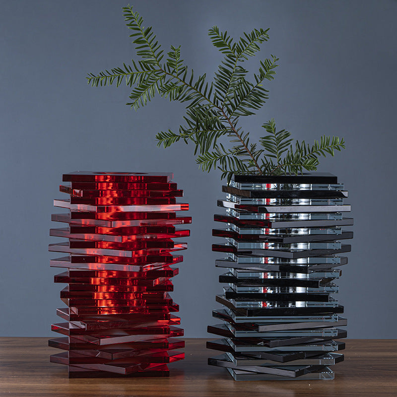 Vaso geometrico in cristallo