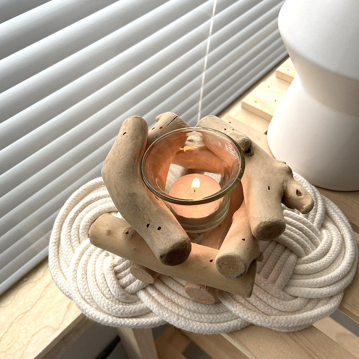 Candeliere legno naturale