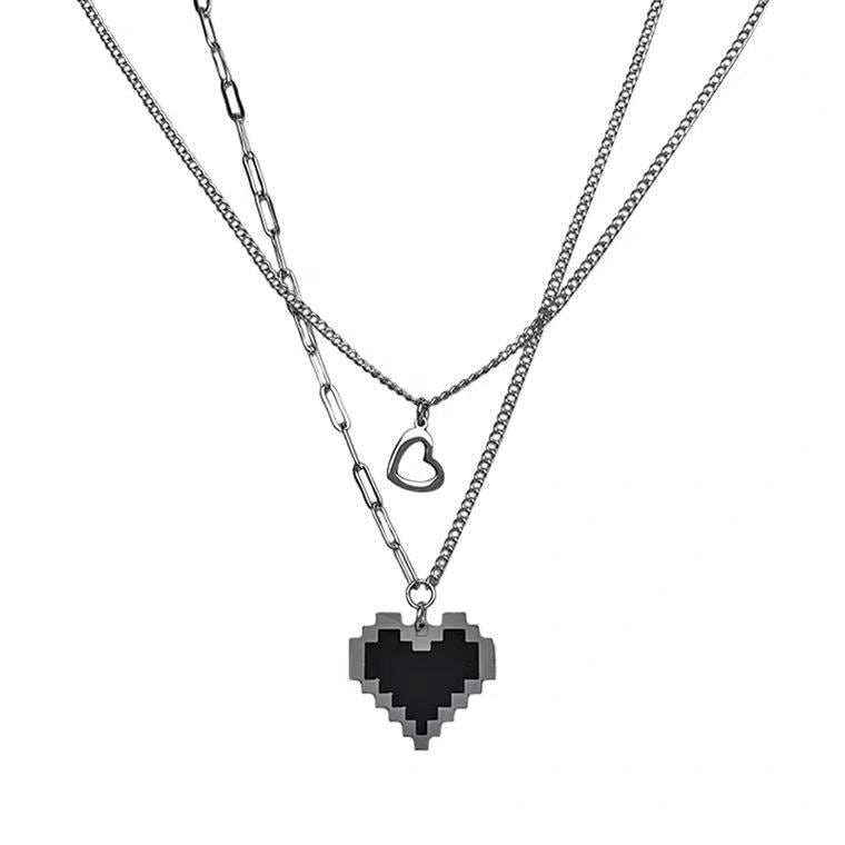 Collana pixel cuore