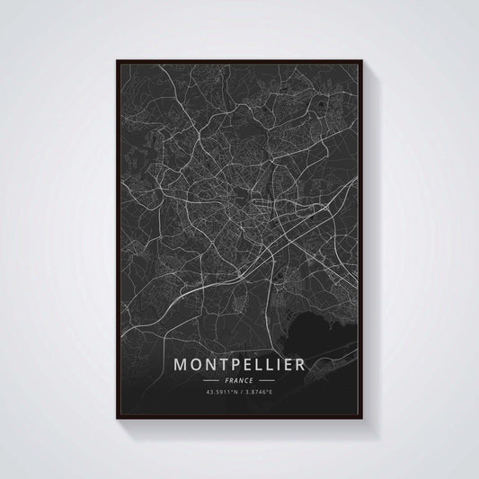 Poster Mappa di Montpellier