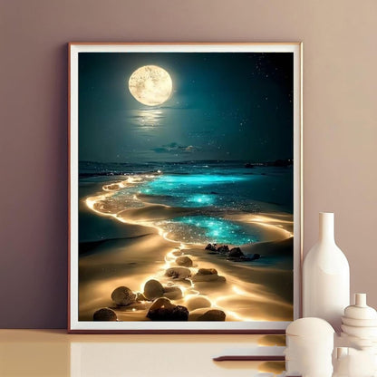 Quadro diamanti notte marina