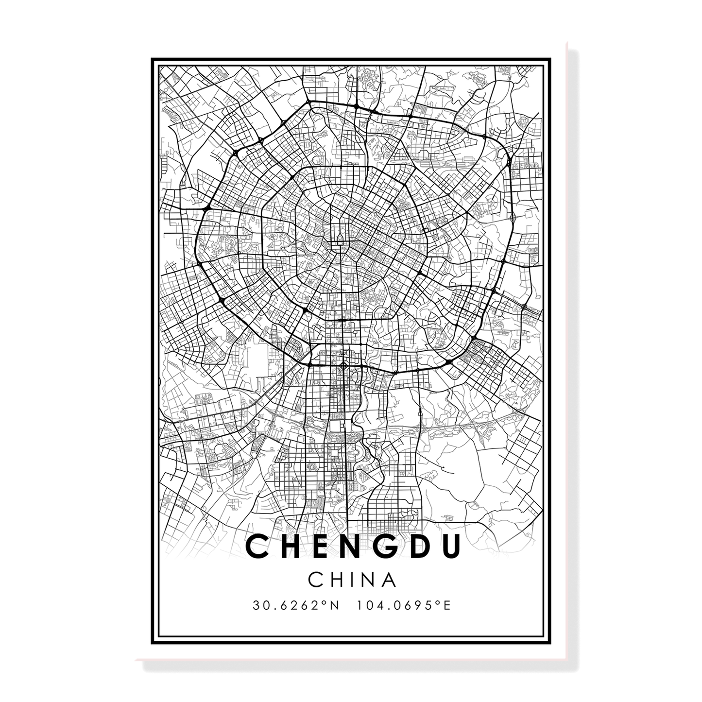 Quadro Mappa Città Cinesi