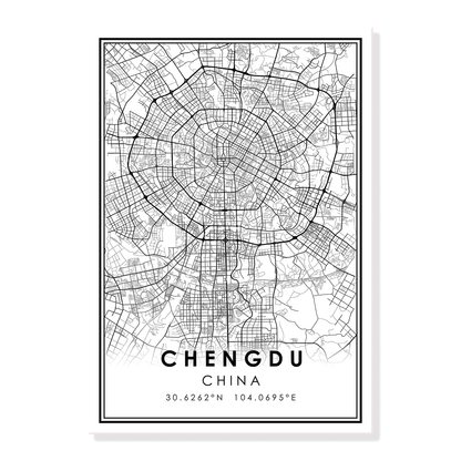 Quadro Mappa Città Cinesi