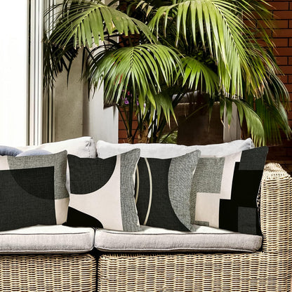 Federa cuscino forme astratte bianco nero